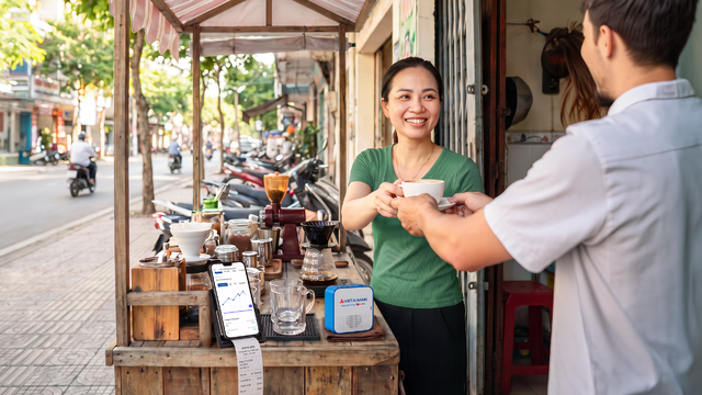 VNPAY trang bị loa th&ocirc;ng b&aacute;o giao dịch, gi&uacute;p hộ kinh doanh giảm chi ph&iacute; chuyển đổi số- Ảnh 1.