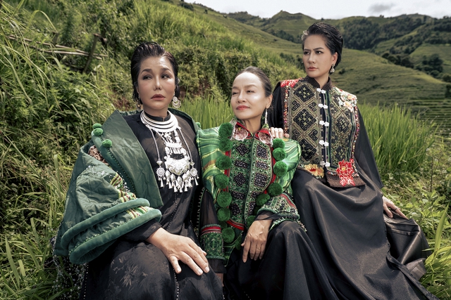 Diễn viên Thu Quỳnh catwalk trên ruộng bậc thang - Ảnh 6.