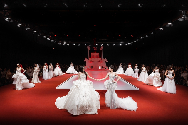 Kỳ Duyên và Thiên Ân thân thiết trong show diễn áo cưới - Ảnh 5.