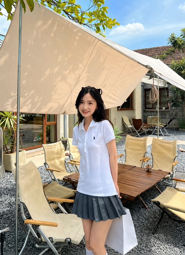 Ghi điểm năng động nhờ bộ đ&ocirc;i &aacute;o polo c&ugrave;ng ch&acirc;n v&aacute;y tennis - Ảnh 3.