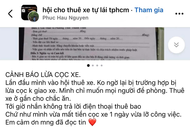 Cảnh báo lừa đảo chuyển cọc khi thuê xe tự lái qua mạng- Ảnh 2.