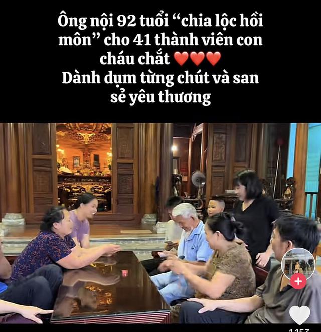 Cụ ông 92 tuổi dành dụm hàng chục năm tặng vàng, tiền cho con, cháu, chắt - Ảnh 1.