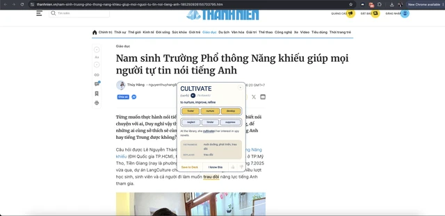 Học sinh Trường Phổ thông Năng khiếu làm tiện ích học tiếng Anh ngay khi lướt web - Ảnh 2.