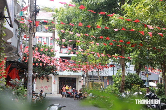 Cờ đỏ phủ k&iacute;n những con hẻm TP.HCM trước Quốc kh&aacute;nh - Ảnh 2.