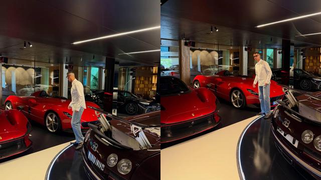 Cristiano Ronaldo bất ngờ khoe garage siêu xe ‘khủng’, quy tụ loạt Ferrari và Bugatti - Ảnh 2.