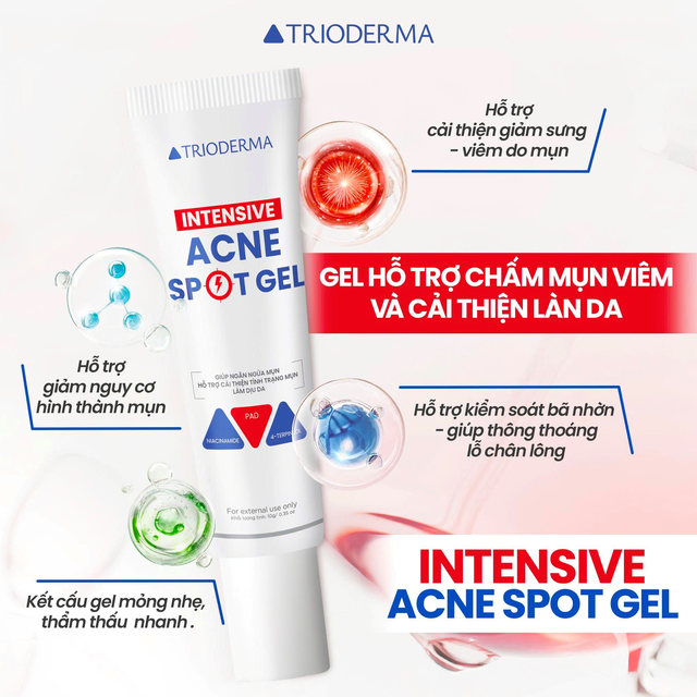 Gel chấm mụn viêm Trioderma Intensive Acne Spot : Mảnh ghép mới chăm sóc da dầu mụn - Ảnh 3.