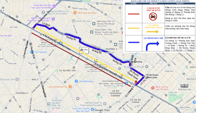 Thi c&ocirc;ng metro số 2: TP.HCM cấm &ocirc; t&ocirc; một chiều tr&ecirc;n đường C&aacute;ch Mạng Th&aacute;ng 8 - Ảnh 1.
