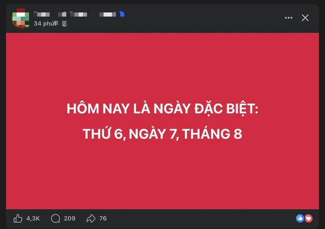Sáng nay nhiều người rần rần chia sẻ 'thứ sáu, ngày 7, tháng 8', có hiếm gặp? - Ảnh 2.