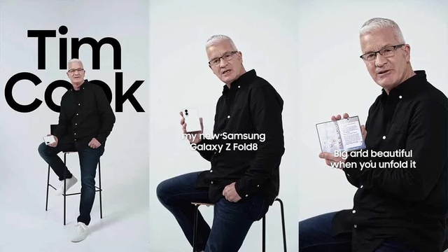 Samsung đưa 'Tim Cook' vào quảng cáo Galaxy Z Fold8 - Ảnh 1.