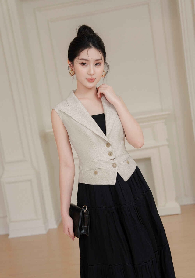 Công thức diện áo gile tôn dáng mà không lo bị 'đứng tuổi' - Ảnh 1.