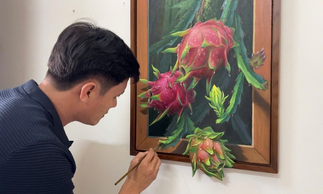 Chàng họa sĩ vẽ buồng dừa, bắp chuối… như thật - Ảnh 4.
