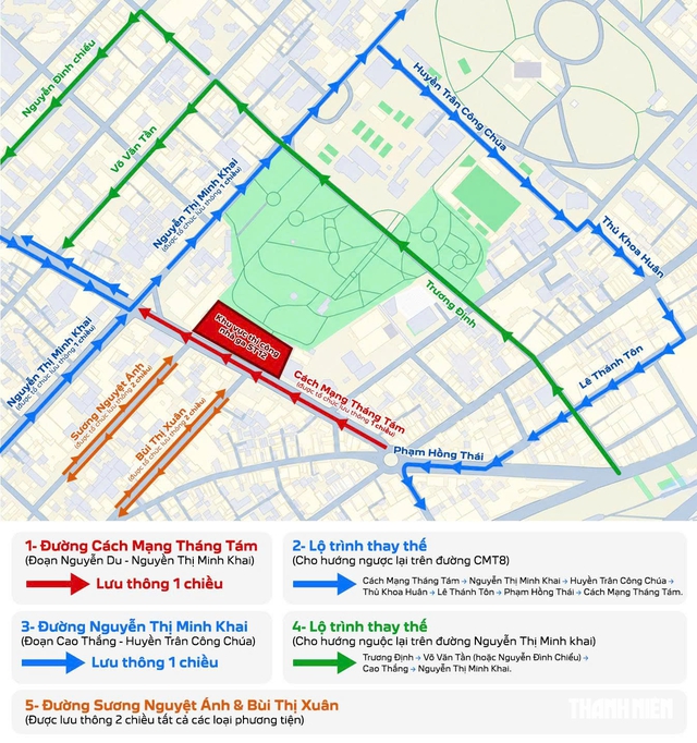 Loạt tuyến đường đổi th&agrave;nh 1 chiều, cấm xe để l&agrave;m 3 ga ngầm metro 2 TP.HCM - Ảnh 1.