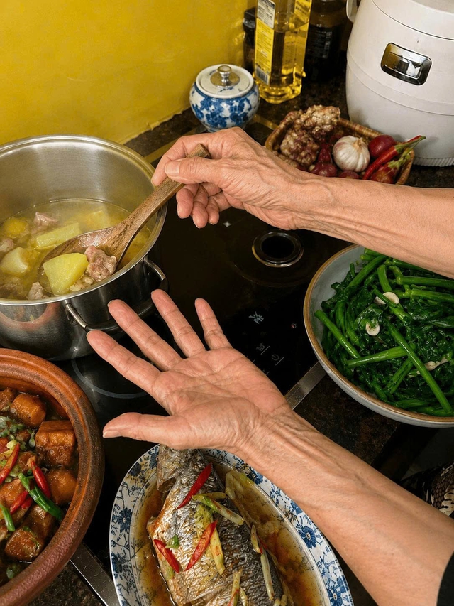 Đôi tay mẹ vun vén mâm cơm yêu thương: ‘Đôi điều đôi tay chưa kể’- Ảnh 1.
