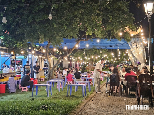 Khu phố đêm Bà Rịa nhếch nhác, buôn bán trên thảm cỏ công viên sông Dinh- Ảnh 2.