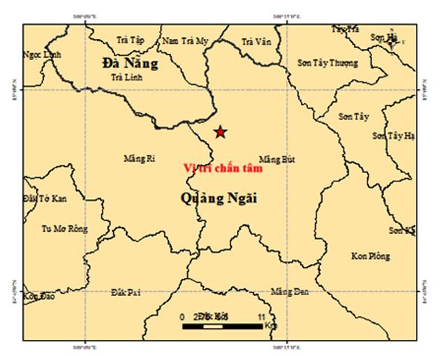 Trong 2 ngày, xảy ra 8 trận động đất ở vùng cao Đà Nẵng và Quảng Ngãi- Ảnh 1.