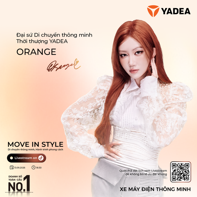 YADEA công bố Orange là đại sứ mới, khởi động hành trình ‘Move in Style’- Ảnh 1.