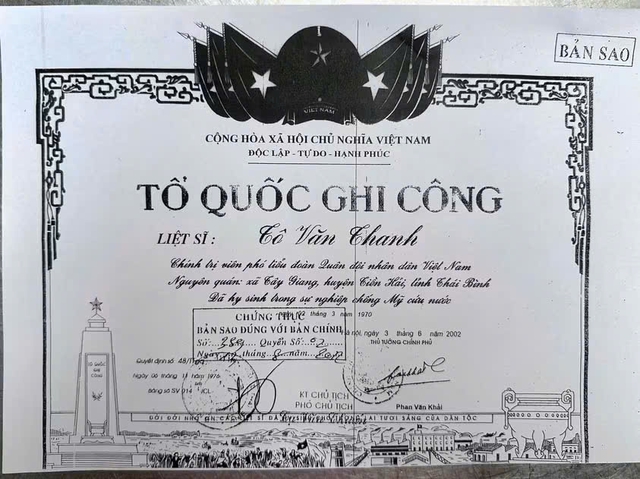 Hành trình hơn 50 năm tìm kiếm liệt sĩ Tô Văn Thanh - Ảnh 2.