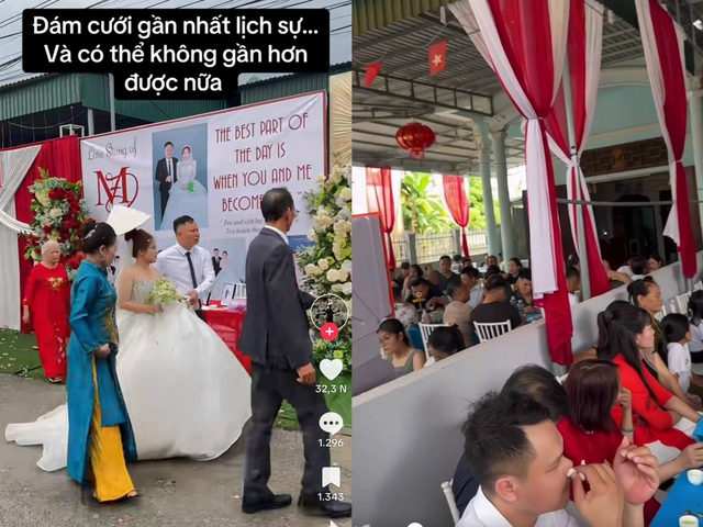 Đám cưới hai nhà sát nhau: Cô dâu đi bộ 10 bước về tới nhà chồng - Ảnh 1.