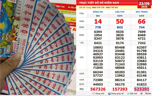 Xổ số miền Nam ng&agrave;y 23 th&aacute;ng 9: Người tr&uacute;ng số đ&agrave;i S&oacute;c Trăng đổi thưởng ngay - Ảnh 1.