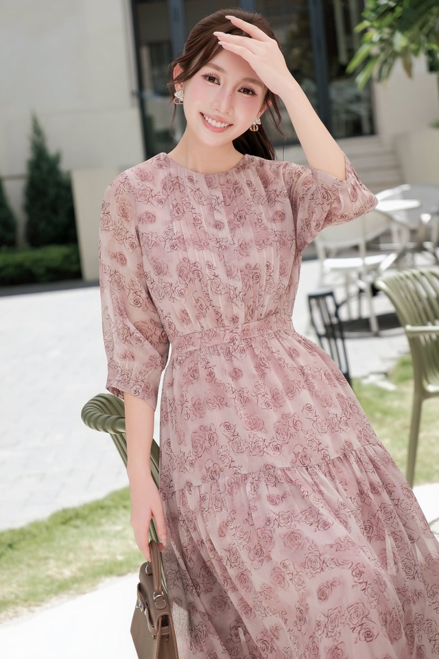 Những chiếc váy họa tiết hoa lá đẹp nhất mùa thu - Ảnh 3.