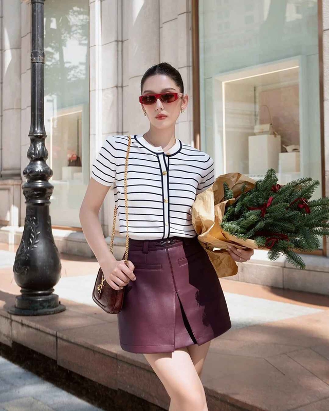 Vẻ ngoài kiêu kỳ với chân váy da - Ảnh 6.