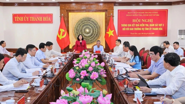 Th&ocirc;ng qua b&aacute;o c&aacute;o kết quả kiểm tra, gi&aacute;m s&aacute;t đối với Ban Thường vụ Tỉnh ủy Thanh H&oacute;a- Ảnh 2.