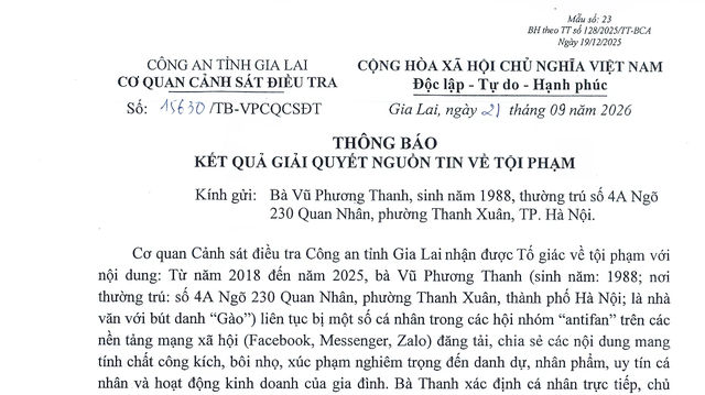 Từ tố gi&aacute;c của nh&agrave; văn G&agrave;o, C&ocirc;ng an khởi tố vụ &aacute;n l&agrave;m nhục người kh&aacute;c - Ảnh 1.