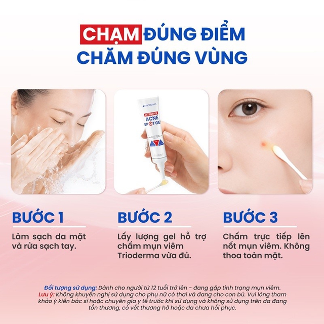 Cách sử dụng kem chấm mụn viêm Trioderma Intensive Acne Spot Gel hiệu quả ngay lần đầu- Ảnh 8.