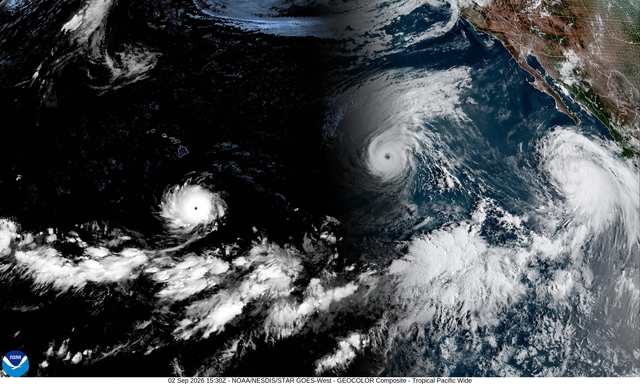 3 cơn bão cùng hoạt động ở Thái Bình Dương, cảnh báo mới về El Nino - Ảnh 1.