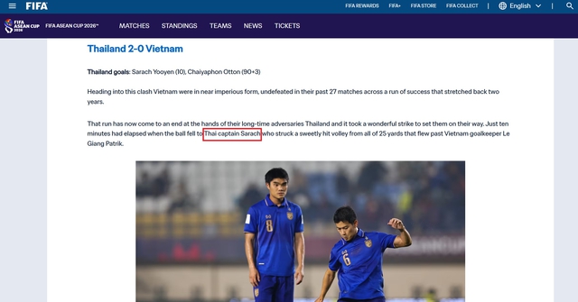 Đến FIFA còn nhầm tên giải thành ASEAN Cup và ‘tước’ băng thủ quân đội tuyển Thái Lan của Chanathip- Ảnh 2.