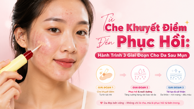 Từ che khuyết điểm đến phục hồi: Hành trình 3 giai đoạn cho da sau mụn
- Ảnh 1.