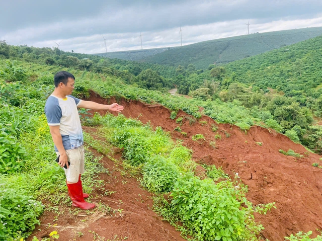 Người dân bàng hoàng thấy đất rẫy nứt toác sau sạt lở ở Gia Lai- Ảnh 2.
