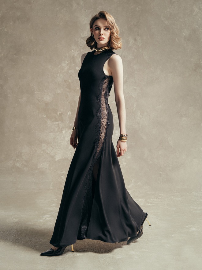 Noble and luxurious party dress helps her shine at the end of the year - Photo 4.