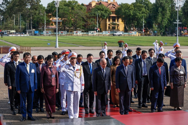 Chủ tịch nước Lương Cường chủ trì lễ đón Quốc vương Campuchia Norodom Sihamoni- Ảnh 5.