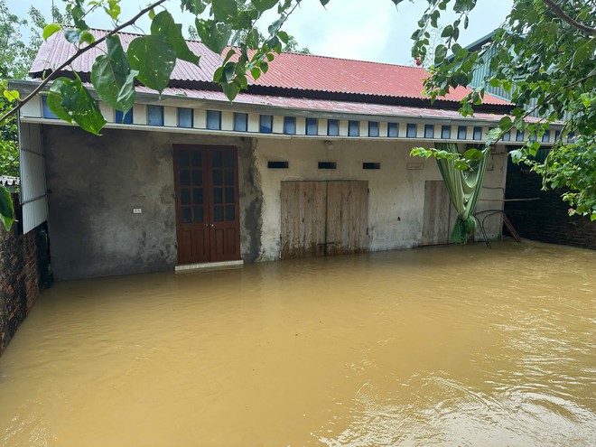 Người Hà Nội tại 'rốn lũ' Chương Mỹ bơi xuồng vào nhà, dựng lán cứu gia cầm- Ảnh 2.