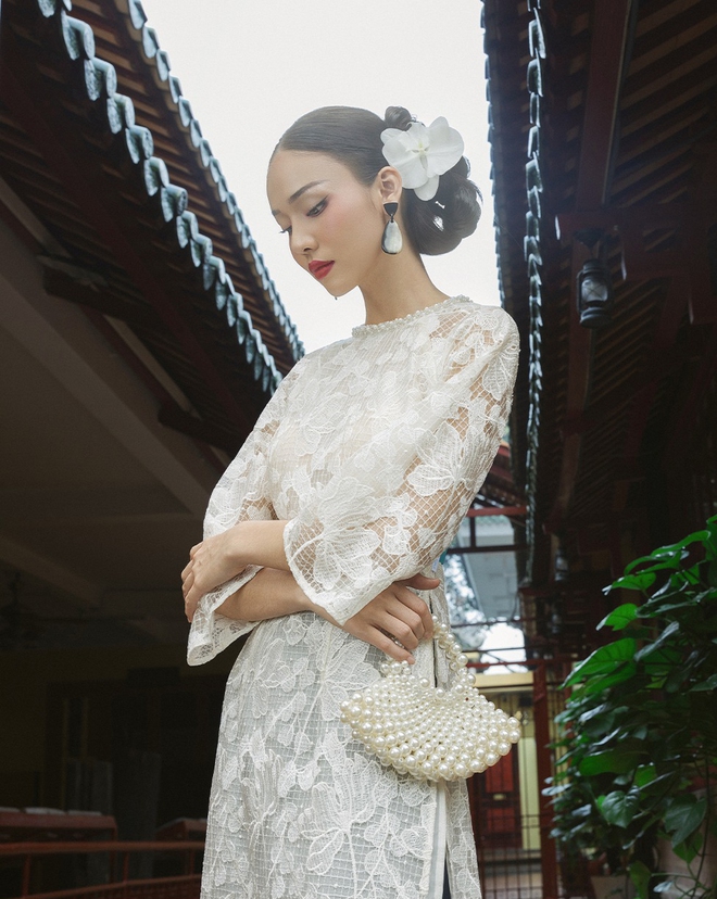 Lace ao dai, arrogant romance'causing fever' for Tet season 2025 - Photo 7.