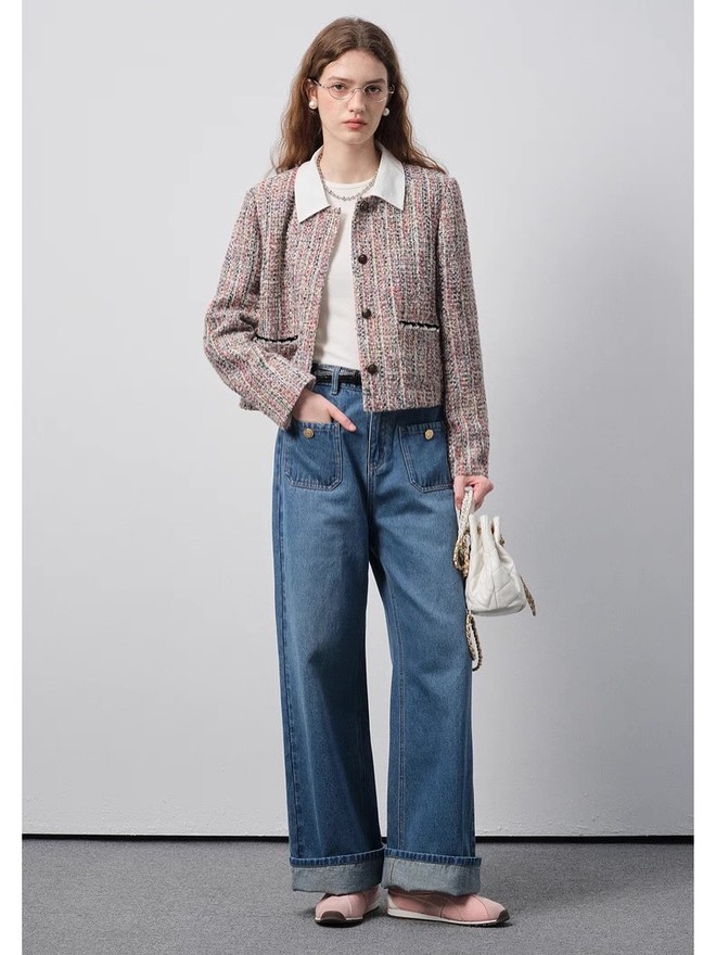 Quần jeans và áo tweed là cặp đôi ăn ý nhất mùa lạnh - Ảnh 7.