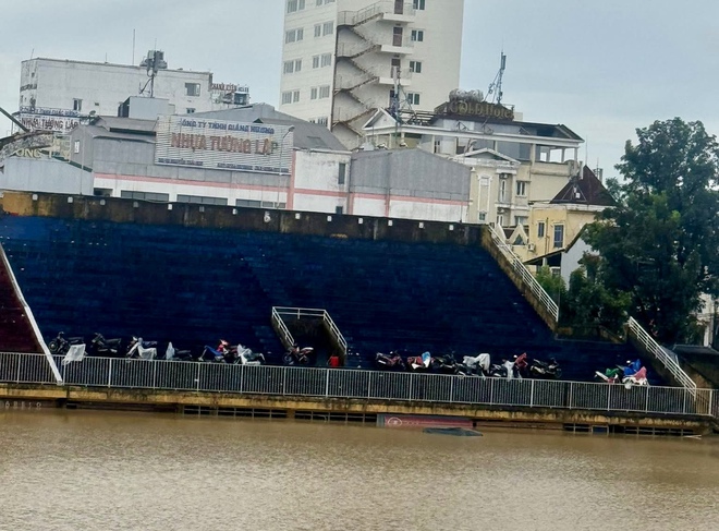 ' Bà con yên tâm , xe an toàn nhé ' tại sân vận động Huế giữa lũ lịch sử - Ảnh 3. ' Bà con yên tâm , xe an toàn nhé ' tại sân vận động Huế giữa lũ lịch sử - Ảnh 3.