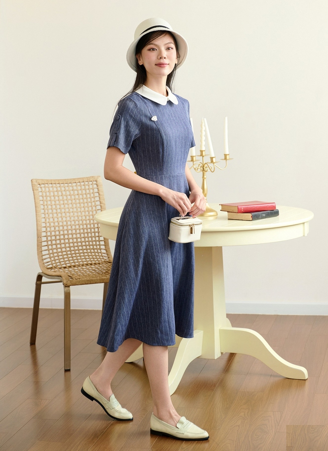 Đẹp từ công sở đến đường phố với đầm cổ sen, váy sơ mi- Ảnh 5.