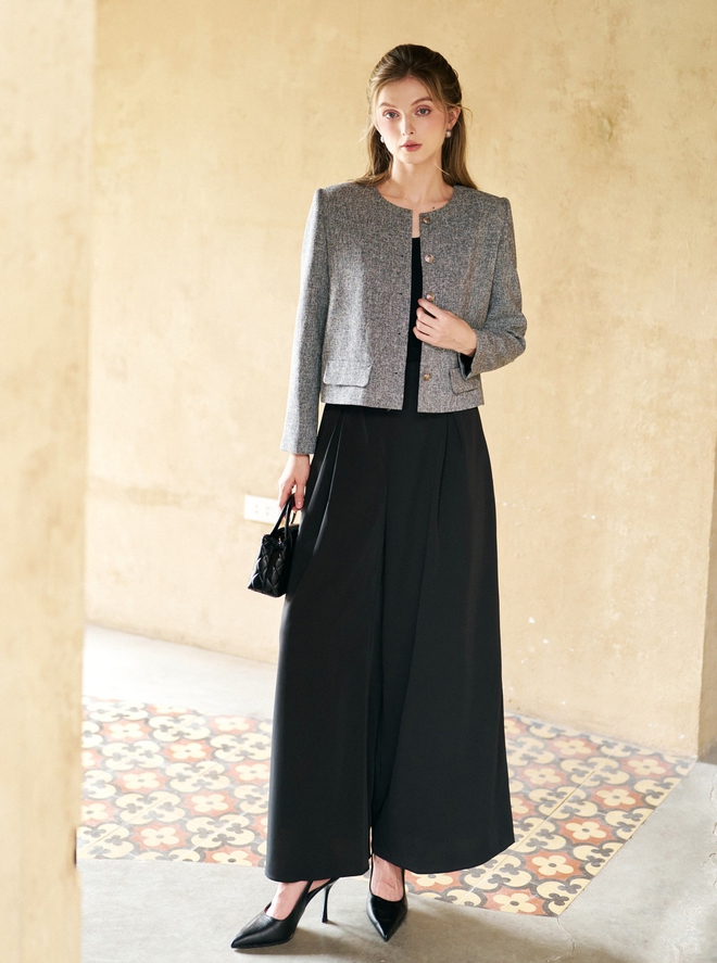 Công sở vào thu cùng bản phối áo khoác, váy dài và quần ống rộng- Ảnh 4.