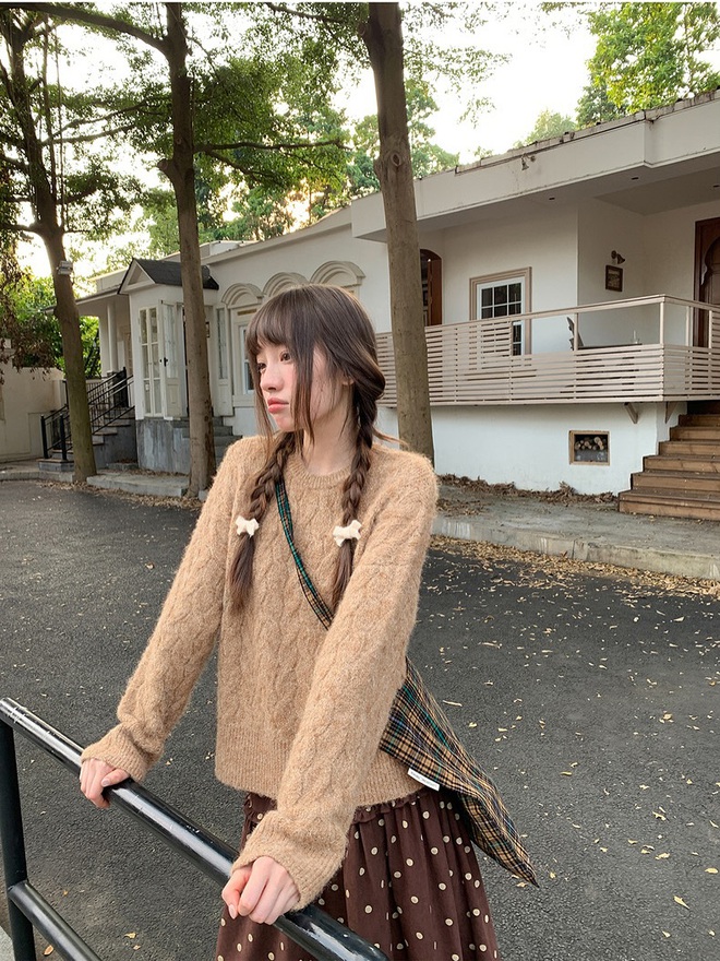 Chân váy dạ, áo len mặc ngoài chân váy dạ  - Ảnh 9.