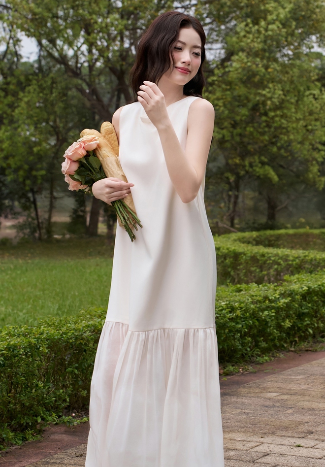 Đầm dài đơn sắc, nét trang nhã an nhiên giữa mùa hạ - Ảnh 6.