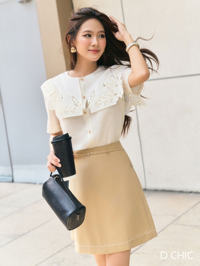 Đẹp, sang nhờ diện cặp đôi áo và chân váy đi học, đi làm- Ảnh 11.