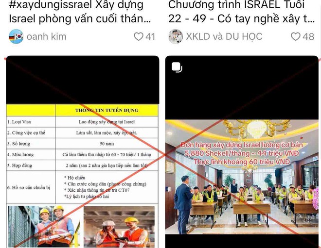 Tuyển dụng trái phép lao động đi Israel tràn lan trên mạng Tuyển dụng trái phép lao động đi Israel tràn lan trên mạng