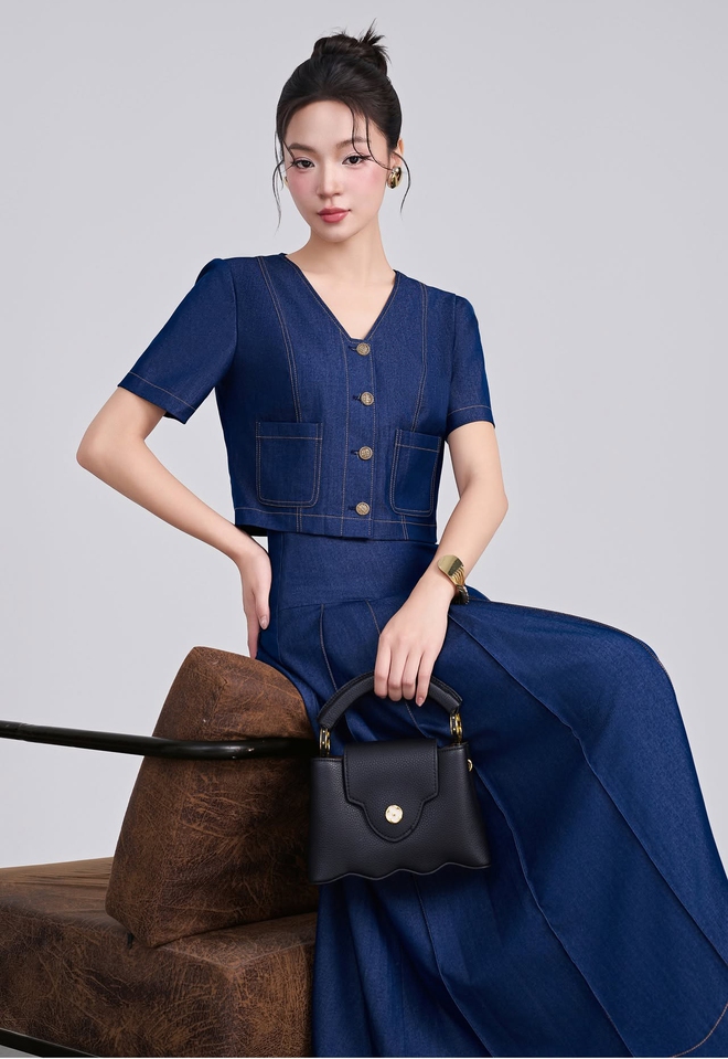 Váy denim - điểm nhấn cho phong cách mùa này - Ảnh 10.