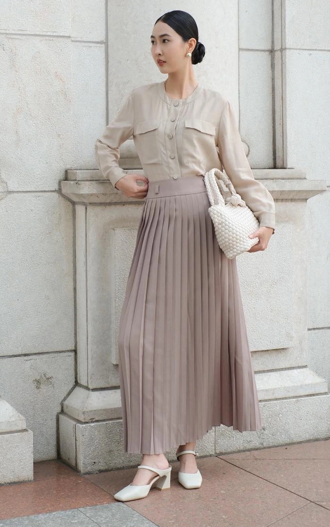 Diện đồ tone sur tone nàng công sở khoe dáng thời thượng, sành điệu- Ảnh 6.