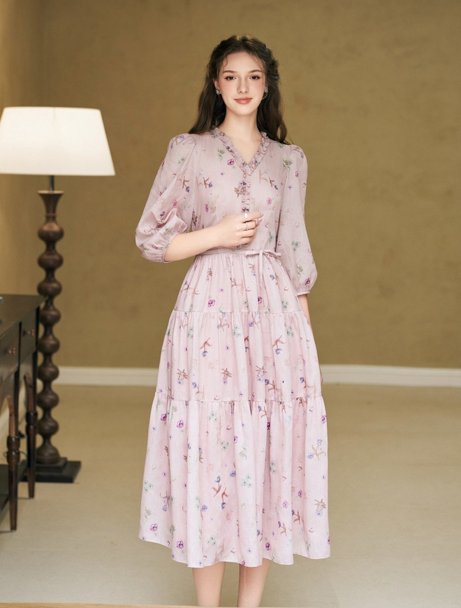Nét đặc sắc từ kiểu váy hoa, váy họa tiết mùa thu - Ảnh 10.