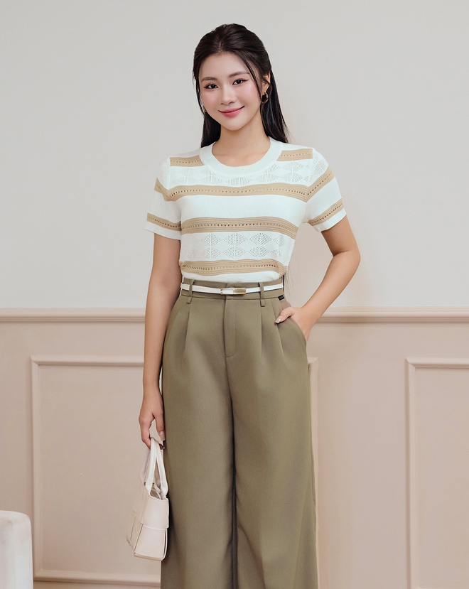 Quần ống rộng, váy dài và áo polo dệt kim, cặp đôi mới của mùa - Ảnh 8.