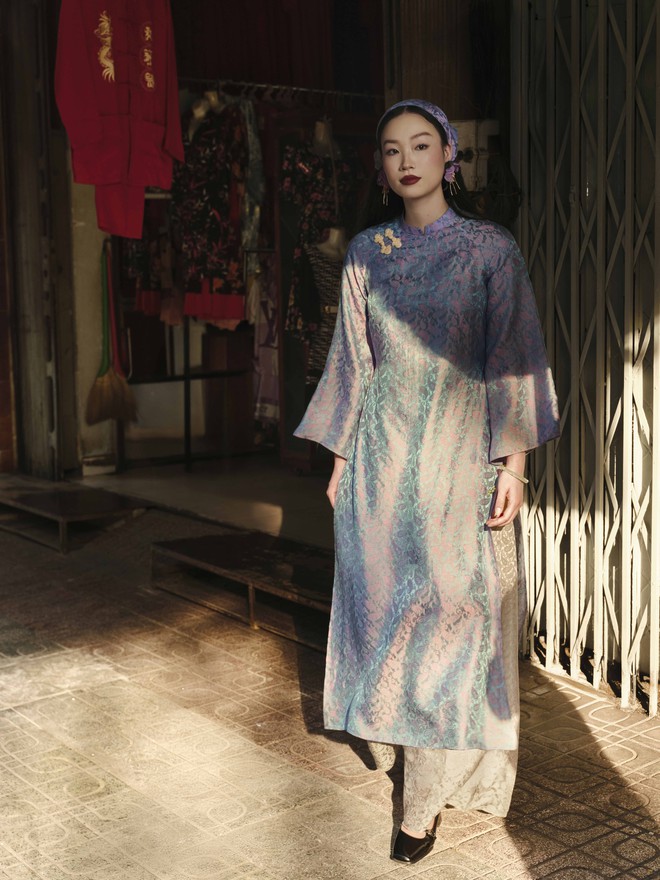 Áo dài, lụa tơ tằm và nhịp sống hiện đại mùa tết 2026 Áo dài, lụa tơ tằm và nhịp sống hiện đại - Ảnh 5.