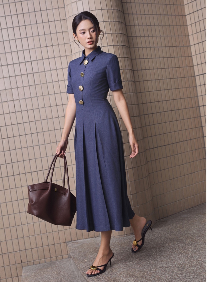 5 chiếc váy midi sang trọng, hợp cả đi làm lẫn đi tiệc cuối năm- Ảnh 3. 5 chiếc váy midi sang trọng, hợp cả đi làm lẫn đi tiệc cuối năm- Ảnh 3.